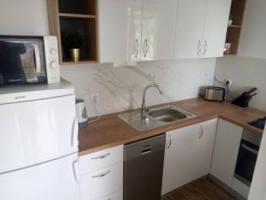 Kuchyň nebo kuchyňský kout v ubytování Apartmani Sol Vlašići