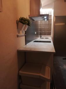 a kitchen with a sink and a counter top at la casita in Le Bourg-dʼOisans