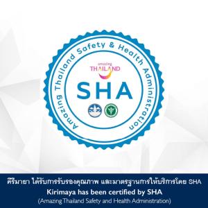 a sign for a shaarmaarma has been certified by sha at Kirimaya Golf Resort Spa - SHA Plus Certified in Mu Si