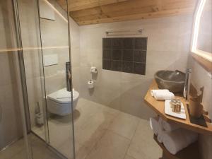 Koupelna v ubytování Le Vieux Chalet