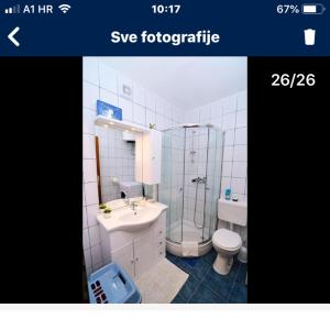 Koupelna v ubytování Apartman Duga