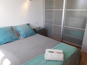 een slaapkamer met een bed met een handdoek erop bij Casterneau3 in Nantes