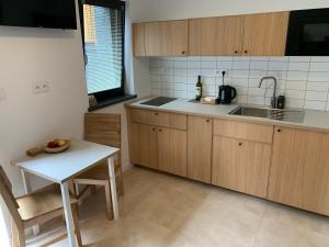Kuchyň nebo kuchyňský kout v ubytování YASNA Apartments