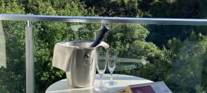 Ein Balkon oder eine Terrasse in der Unterkunft DIEHOLIDAYBUCHT