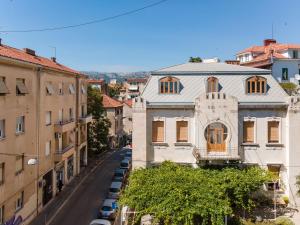 an aerial view of a city street with buildings at Flos Luxury Rooms in Split