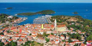 an aerial view of a small town with a harbor at Old Town Vrsar, apartments Danica & Zoran in Vrsar