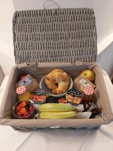 a lunch box filled with different types of food at B&Bat no3 in Market Bosworth