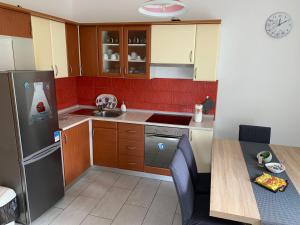 Kuchyň nebo kuchyňský kout v ubytování Apartmani Nada