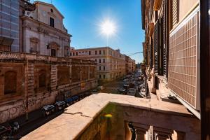 Uma vista geral de Roma ou a vista da cidade a partir do hotel