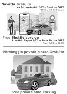 a flyer for a car dealership with two pictures of a car at Bergamo Bassa in Bergamo