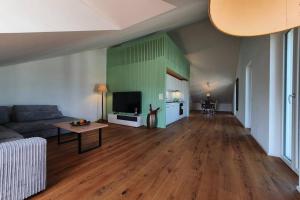 SubingenWohnstation DIAMOND SUITE的客厅里有一张沙发和一台电视