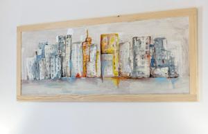 a painting of a painting of a city at Hostel Globo in Šibenik