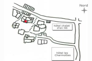 un plan de site d’un hôpital dans l'établissement Le Barlèt23 pers Hameau des Chazals Nevache Hautes Alpes, à Névache