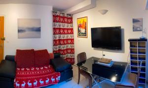 TV a/nebo společenská místnost v ubytování Chalet Champraz Studio - Free Parking