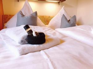 Ein Bett oder Betten in einem Zimmer der Unterkunft Ferienhaus Siesta Hahnenklee mit großem Grundstück