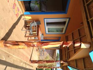 an overhead view of a building with a balcony at Hotel Taura'a in Hanga Roa