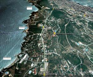 a map of a city next to the water at Polymnia Apartments Lassi in Lassi