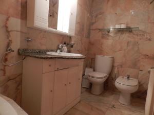 La salle de bains est pourvue d'un lavabo et de toilettes. dans l'établissement Vallnord La Massana, à La Massana