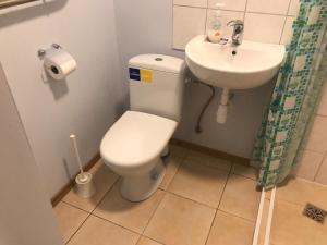 uma casa de banho com um WC e um lavatório em SIA Cikstonis em Riga