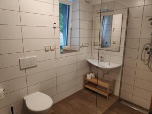 Koupelna v ubytování Apartmán Raketa