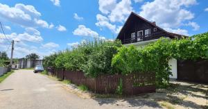 a house with a fence next to a road at Cazare Vila Maria in Curtea de Argeş +16 photos