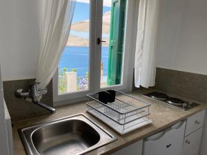 Kuchyň nebo kuchyňský kout v ubytování Thodoris Infinity View Apartments + 37 fotografií