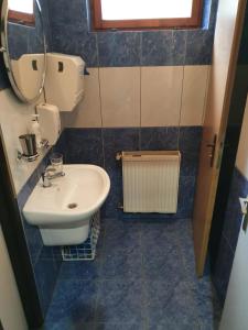 a bathroom with a sink and a mirror at Apartmán v centre mesta in Martin