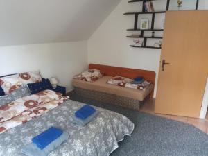 a living room with two beds and a couch at Apartmán v centre mesta in Martin