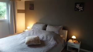 Cama ou camas em um quarto em Waldhaus Halvor