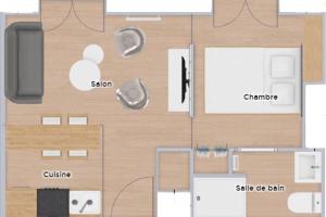 a floor plan of a small apartment with a layout at Studio en hyper centre - Wimereux in Wimereux