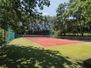 un campo da tennis con rete e alcuni alberi di Apartment La Carraia - TER100 by Interhome a Laiatico