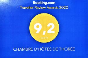 Certifikát, hodnocení, plakát nebo jiný dokument vystavený v ubytování Chambre d'hôtes de Thorée