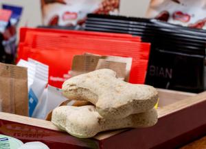 two loaves of bread sitting on top of a table at The Devonshire Grassington in Grassington