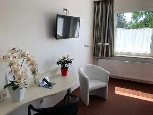 TV a/nebo společenská místnost v ubytování Hotel Haus am Rieth