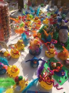 a table with lots of toy figurines on it at Plume of Feathers in Blagdon