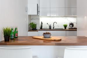 Kuchyňa alebo kuchynka v ubytovaní SKY APARTMENTS POZNAŃ