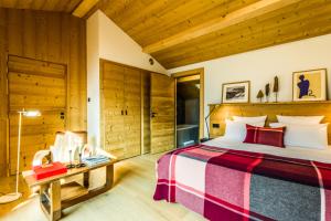 Postel nebo postele na pokoji v ubytování Le Chalet Mont Blanc