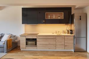 Kuchyň nebo kuchyňský kout v ubytování Luční apartmán Tymiána