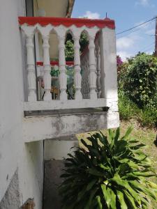 un balcon d'une maison avec une plante dans l'établissement Gite Belvédère Deshaies, à Deshaies