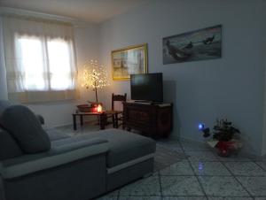 a living room with a couch and a flat screen tv at West Coast in Càbras