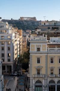 an overhead view of a city with buildings at Amazing Apartments @ Aiolou Str. in Athens