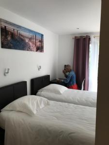 Postel nebo postele na pokoji v ubytování Reingam-Park