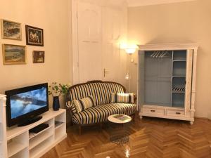 Televízia a/alebo spoločenská miestnosť v ubytovaní Adél&Tamás Apartments in Budapest Centre