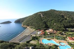 an aerial view of the resort and the beach at TH Ortano - Ortano Mare Village in Rio Marina