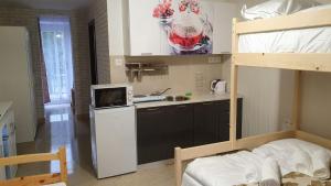 Kuchyň nebo kuchyňský kout v ubytování Hotel Zátoka