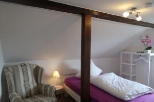 Cama ou camas em um quarto em Landpension zur Hainbuche
