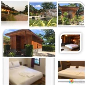 een collage van foto's van verschillende soorten huizen bij Chill Chill resort in Pran Buri