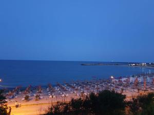 a beach with a lot of umbrellas and people at Casa Hortensia in Mangalia