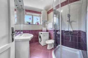 a bathroom with a sink and a toilet and a shower at M & M Apartment in Pula +10 photos