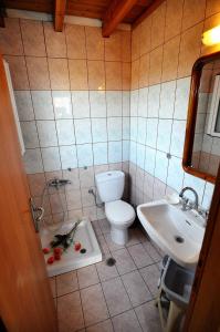 a bathroom with a toilet and a sink at Alessandro in Sidari